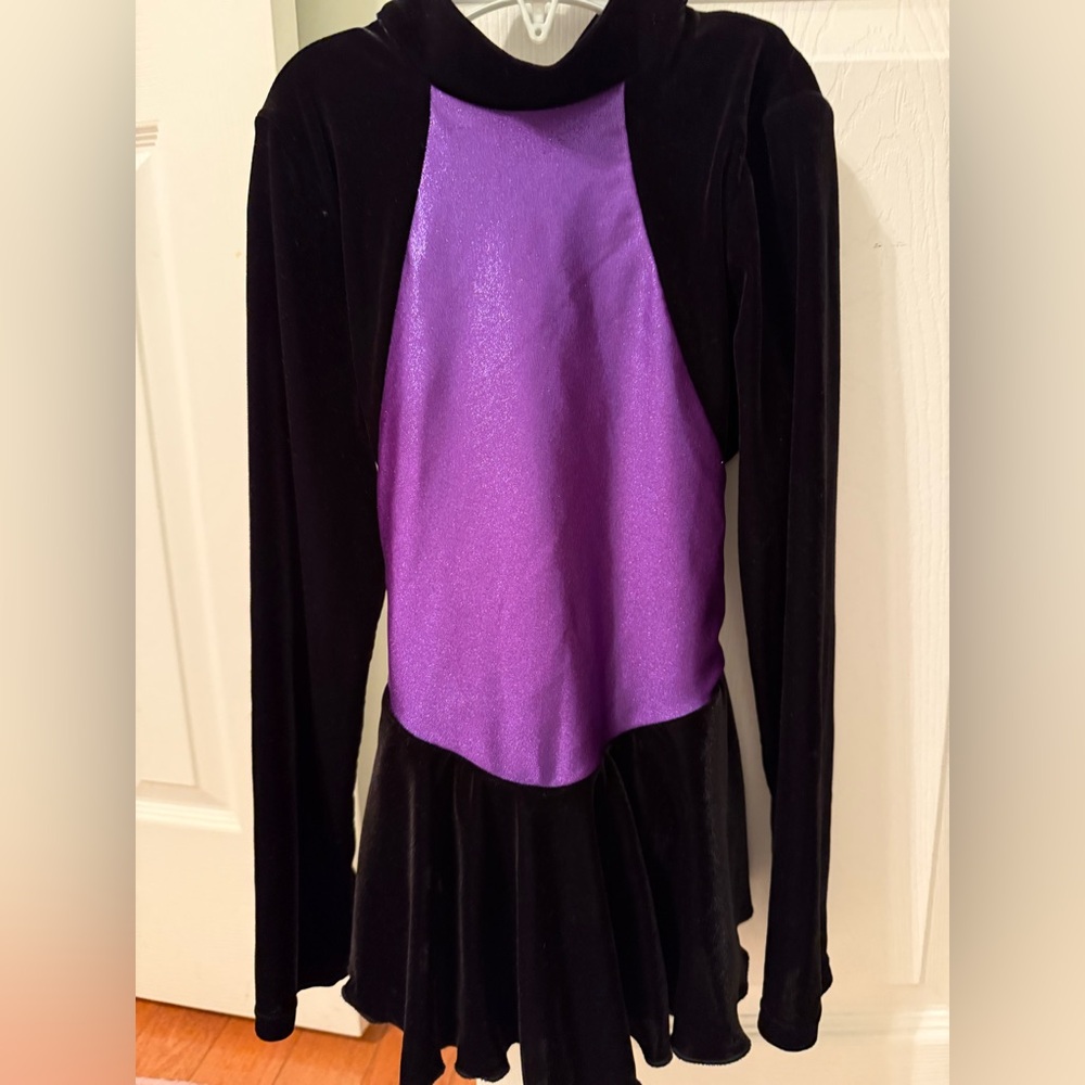 Kids Purple and Black Figure Skating Costume